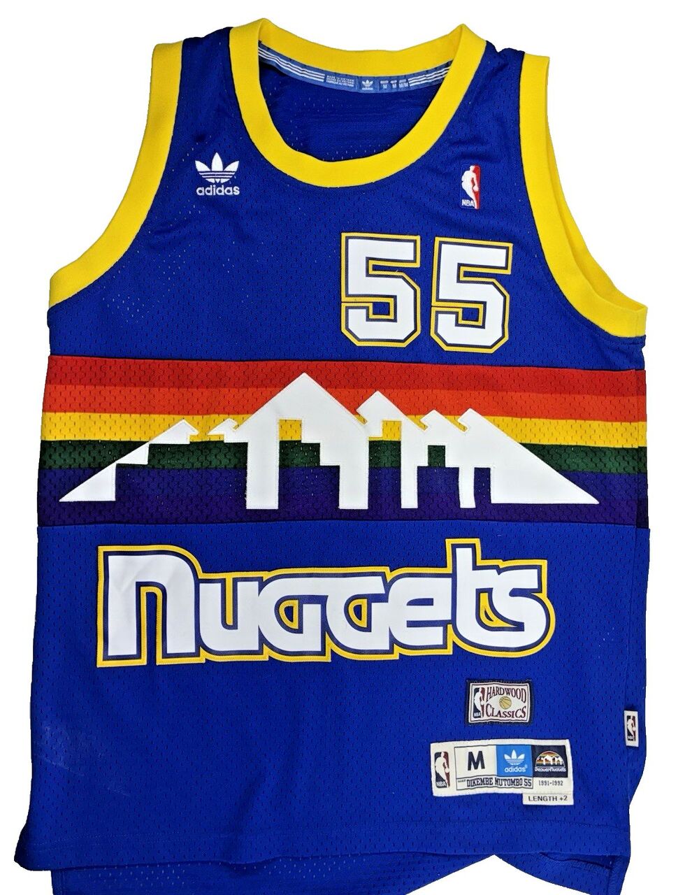 Denver Nuggets Dikembe Mutombo Adidas Hardwood Classics Swingman Jersey NBA Med